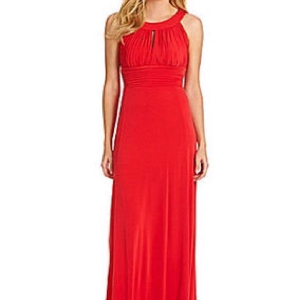 Sangria Brand Semi-formal Ruched Maxi Dress, Beautiful Red, Sz. 10